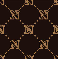 N Monogram pattern repeat illustration vector desogn