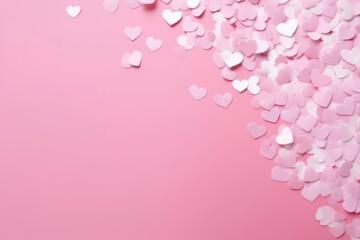 Fototapeta na wymiar White hearts on a delicate pink background.