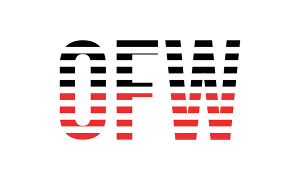 OFW three initial letter iconic line negative space minimal logo design vector template. monogram, abstract, wordmark, business, typography, minimalist, brand, company, flat, modern, unique, simple