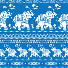 Elephant, elephant pant, Chang monogram repeat, Elephant animal ethnic pattern pattern illustration vector design