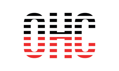 OHC three initial letter iconic line negative space minimal logo design vector template. monogram, abstract, wordmark, business, typography, minimalist, brand, company, flat, modern, unique, simple