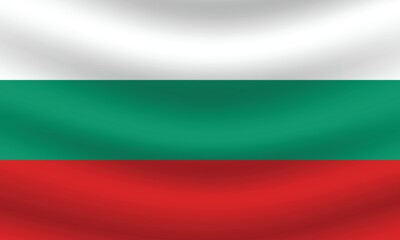 Flat Illustration of Bulgaria flag. Bulgaria national flag design. Bulgaria Wave flag.
