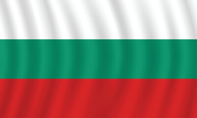 Flat Illustration of Bulgaria flag. Bulgaria national flag design. Bulgaria Wave flag.
