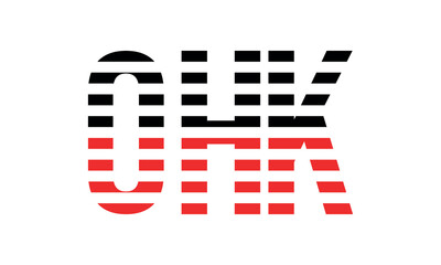 OHK three initial letter iconic line negative space minimal logo design vector template. monogram, abstract, wordmark, business, typography, minimalist, brand, company, flat, modern, unique, simple