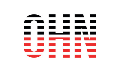 OHN three initial letter iconic line negative space minimal logo design vector template. monogram, abstract, wordmark, business, typography, minimalist, brand, company, flat, modern, unique, simple