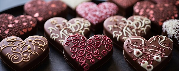 heart shaped decorative valentines chocolates