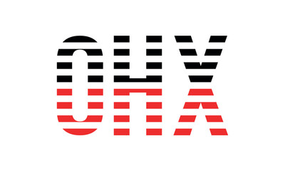 OHX three initial letter iconic line negative space minimal logo design vector template. monogram, abstract, wordmark, business, typography, minimalist, brand, company, flat, modern, unique, simple