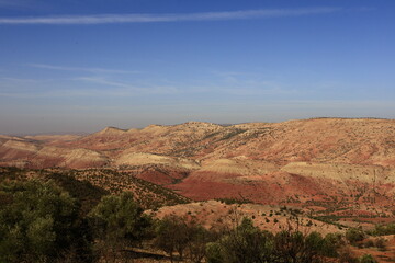 View on a mountain in the High Atlas is a mountain range in central Morocco, North Africa, the highest part of the Atlas Mountains