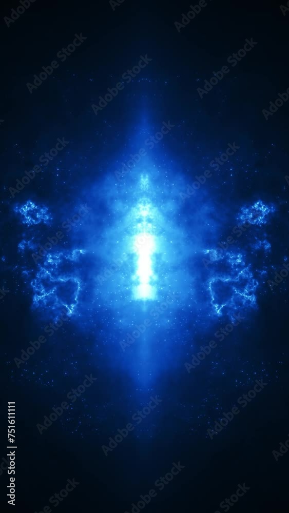 Canvas Prints abstract 4k seamless loop background with glowing blue energy lights and sparkling flying particles