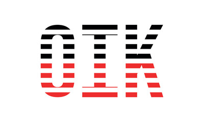 OIK three initial letter iconic line negative space minimal logo design vector template. monogram, abstract, wordmark, business, typography, minimalist, brand, company, flat, modern, unique, simple