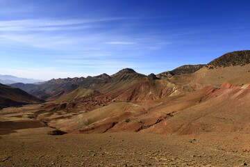 View on a mountain in the High Atlas is a mountain range in central Morocco, North Africa, the highest part of the Atlas Mountains
