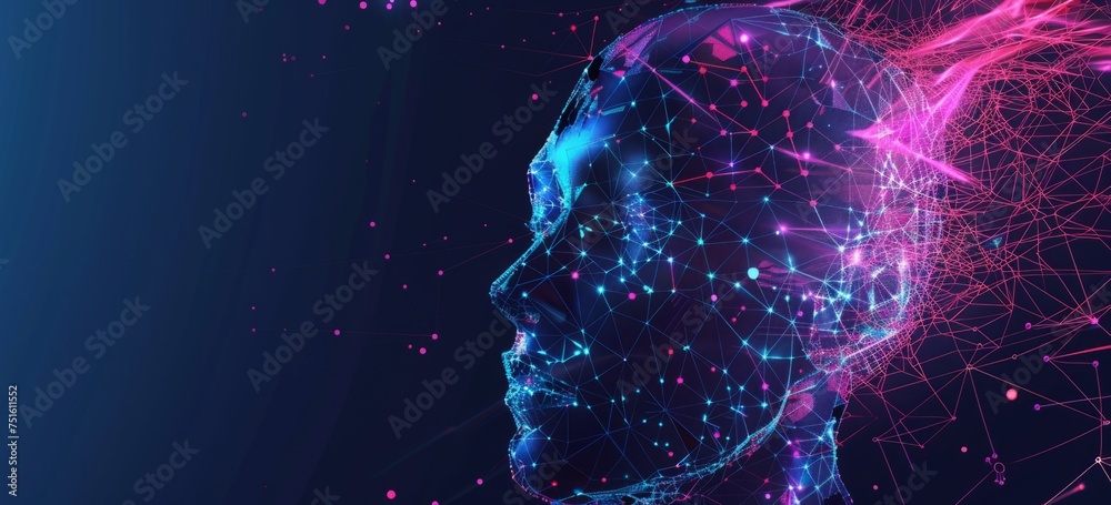 Poster technology sphere abstract background in the style of futuristic robots generative ai