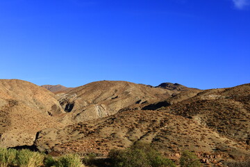 View on a mountain in the High Atlas  which is a mountain range in central Morocco, North Africa, the highest part of the Atlas Mountains