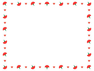 Fototapeta na wymiar A frame of carnations and heart