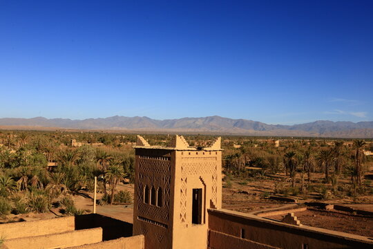 Viewpoint in the oasis of Skoura, in Morocco