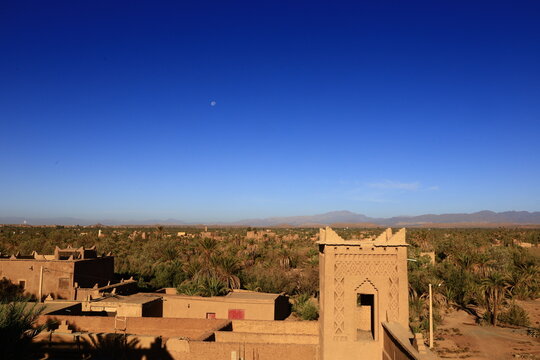Viewpoint in the oasis of Skoura, in Morocco