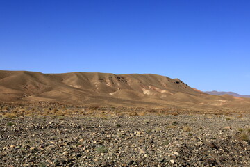 View on a mountain in the High Atlas  which is a mountain range in central Morocco, North Africa, the highest part of the Atlas Mountains