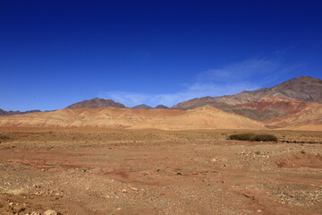 View on a mountain in the High Atlas  which is a mountain range in central Morocco, North Africa, the highest part of the Atlas Mountains
