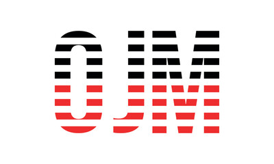 OJM three initial letter iconic line negative space minimal logo design vector template. monogram, abstract, wordmark, business, typography, minimalist, brand, company, flat, modern, unique, simple