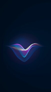 abstract colorful futuristic wave lines animation background, 4k seamless loop backdrop video as technology corporate messages concept, vertical motion graphic
