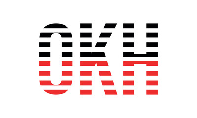 OKH three initial letter iconic line negative space minimal logo design vector template. monogram, abstract, wordmark, business, typography, minimalist, brand, company, flat, modern, unique, simple