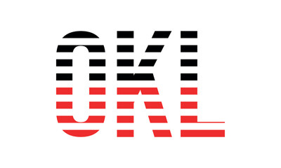 OKL three initial letter iconic line negative space minimal logo design vector template. monogram, abstract, wordmark, business, typography, minimalist, brand, company, flat, modern, unique, simple