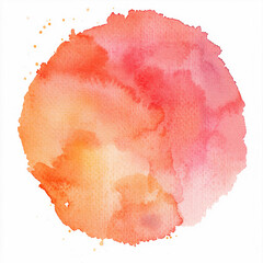 Peach color watercolor stain, design element. Generative AI