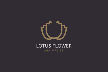Lotus flower logo beauty care vector illustration. Nature symbol design template.