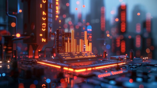 Urban Hardware Scene in Vibrant Voxel Art Style