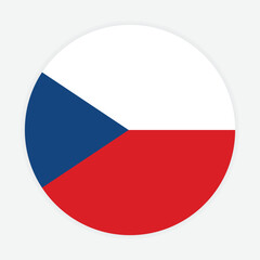 Czech Republic national flag vector icon design. Czech Republic circle flag. Round of Czech Republic flag.
