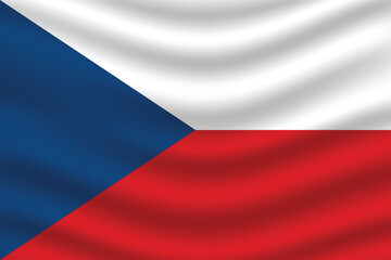Flat Illustration of the Czech Republic flag. Czech Republic national flag design. Czech Republic Wave flag.
