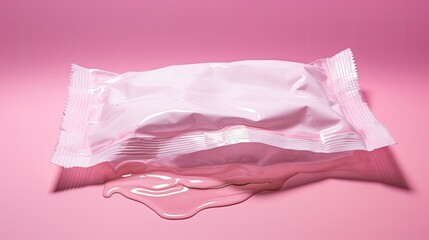 Wet wipes pack on pink background