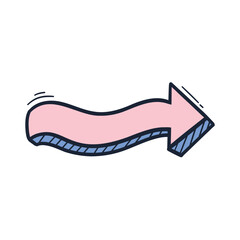 Colorful doodle arrow element
