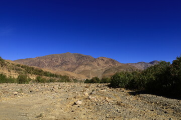 View on a mountain in the High Atlas  which is a mountain range in central Morocco, North Africa, the highest part of the Atlas Mountains