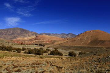 View on a mountain in the High Atlas  which is a mountain range in central Morocco, North Africa, the highest part of the Atlas Mountains