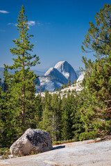 Beautiful alpine landscape along the picturesque Tioga Pass, California, USA,