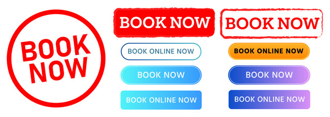 book now rectangle red stamp and button website modern online for order reserve