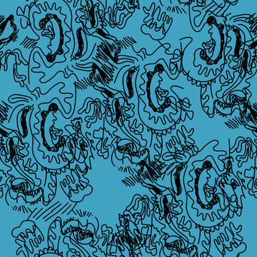 Seamless unique abstract vector artwork with colorful patterns