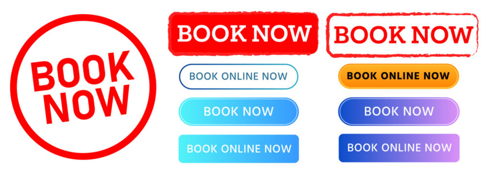 book now rectangle red stamp and button website modern online for order reserve