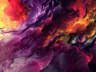 Crédence de cuisine en verre imprimé Violet Abstract art explosion vibrant colors mesmerizing patterns texture depth