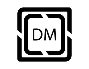 DM logo design template vector. DM Business abstract connection vector logo. DM icon circle logotype
