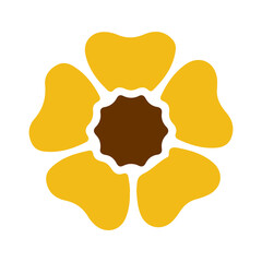 Flower clip art design on plain white transparent isolated background for card, shirt, hoodie, sweatshirt, apparel, tag, mug, icon, poster or badge