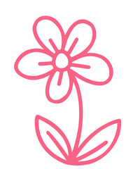 Flower clip art design on plain white transparent isolated background for card, shirt, hoodie, sweatshirt, apparel, tag, mug, icon, poster or badge