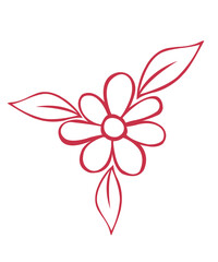 Flower clip art design on plain white transparent isolated background for card, shirt, hoodie, sweatshirt, apparel, tag, mug, icon, poster or badge