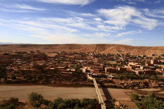 Viewpoint from Aït Benhaddou located along the former caravan route between the Sahara and Marrakesh in Morocco