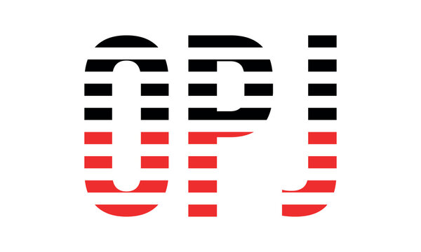 OPJ three initial letter iconic line negative space minimal logo design vector template. monogram, abstract, wordmark, business, typography, minimalist, brand, company, flat, modern, unique, simple