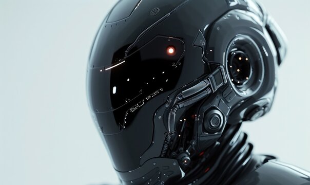 Military robot helmet detail.