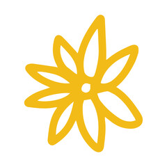 Flower clip art design on plain white transparent isolated background for card, shirt, hoodie, sweatshirt, apparel, tag, mug, icon, poster or badge