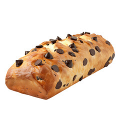 Chocolate chips bread isolated on transparent background
