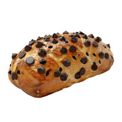 Fototapeta premium Chocolate chips bread isolated on transparent background 